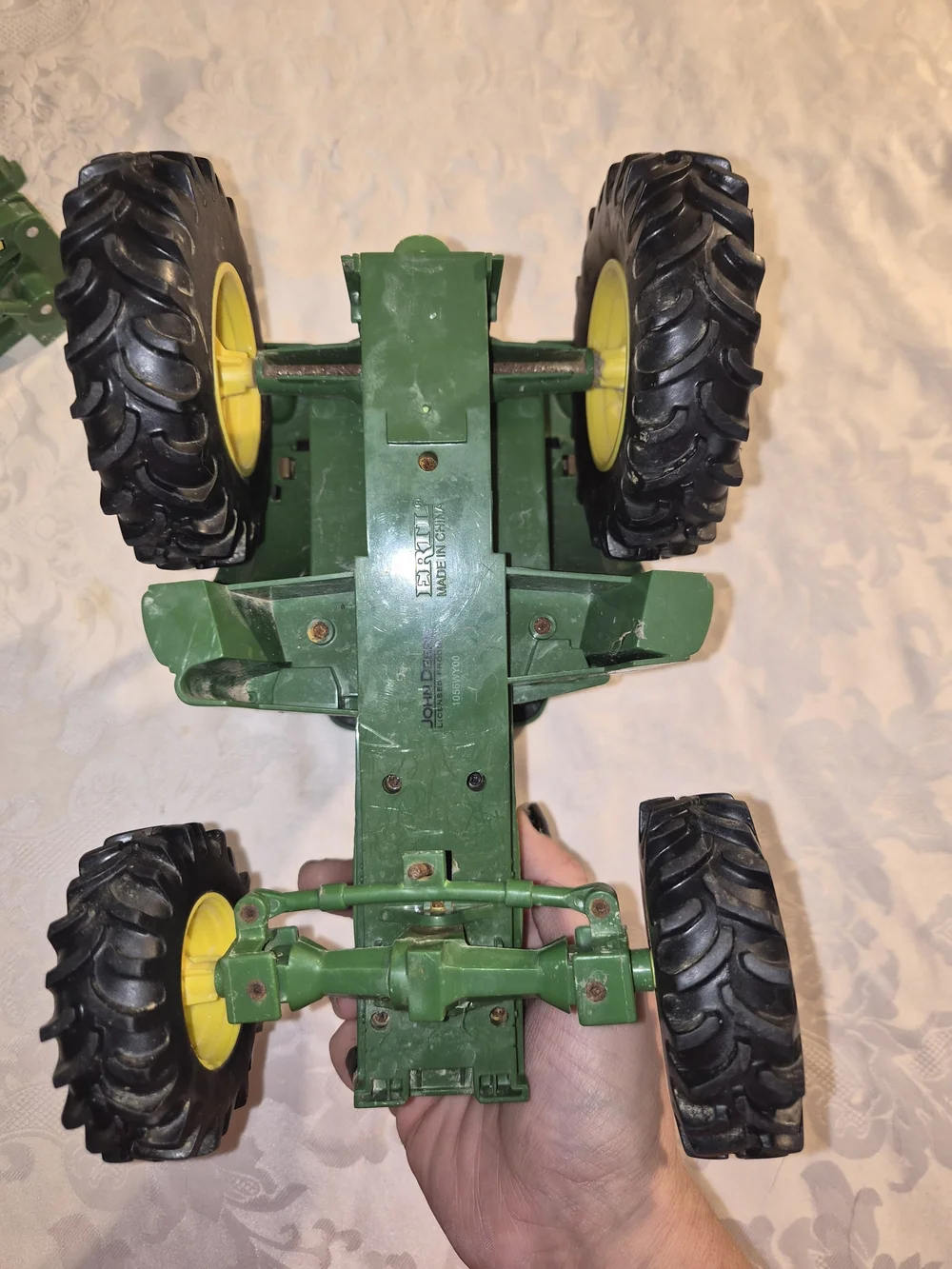 John Deere Green & Yellow Kids Tractor Toy with Front Loader